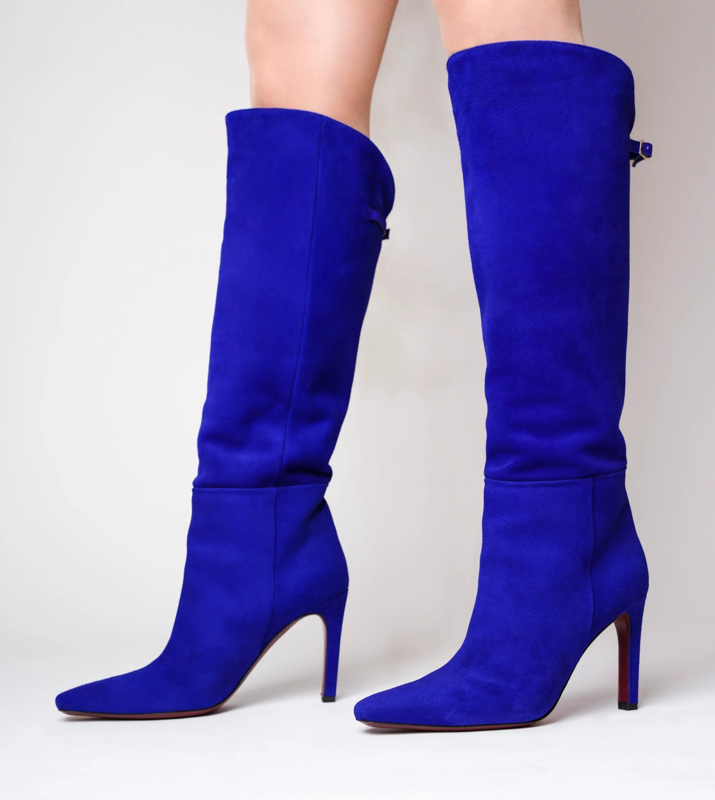 KATE BOOT IN BLUE SUEDE LEATHER