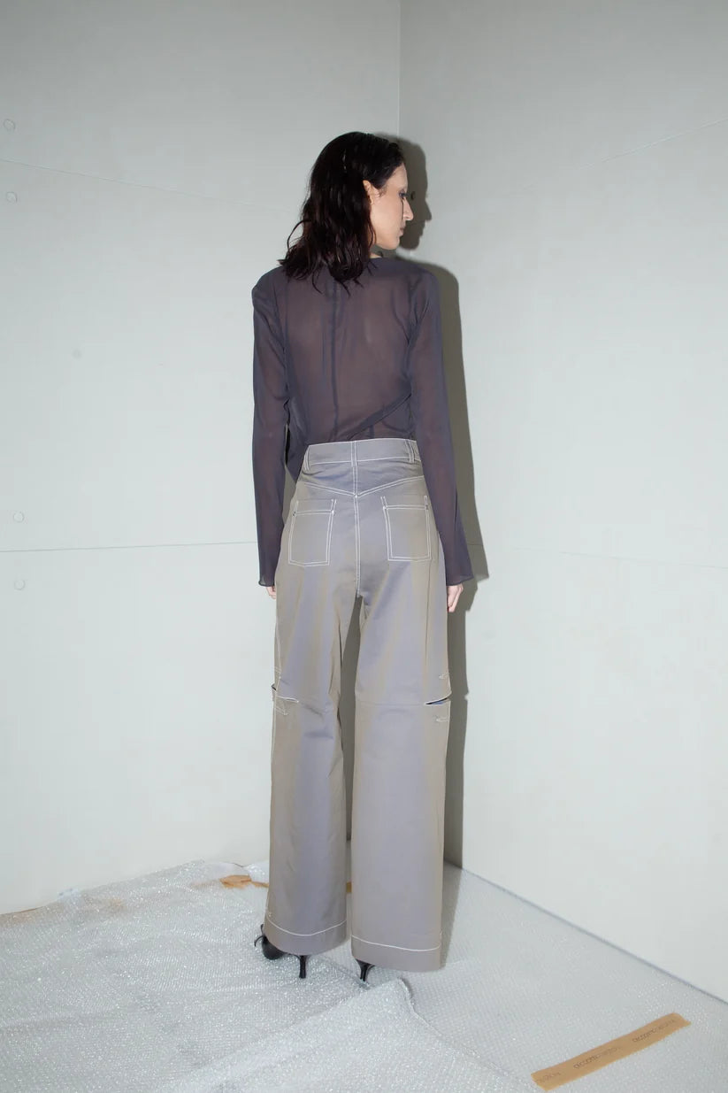 Beige Cutout Pants