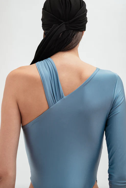 Asymmetric draped bodysuit - LIMITED SKY EDITION
