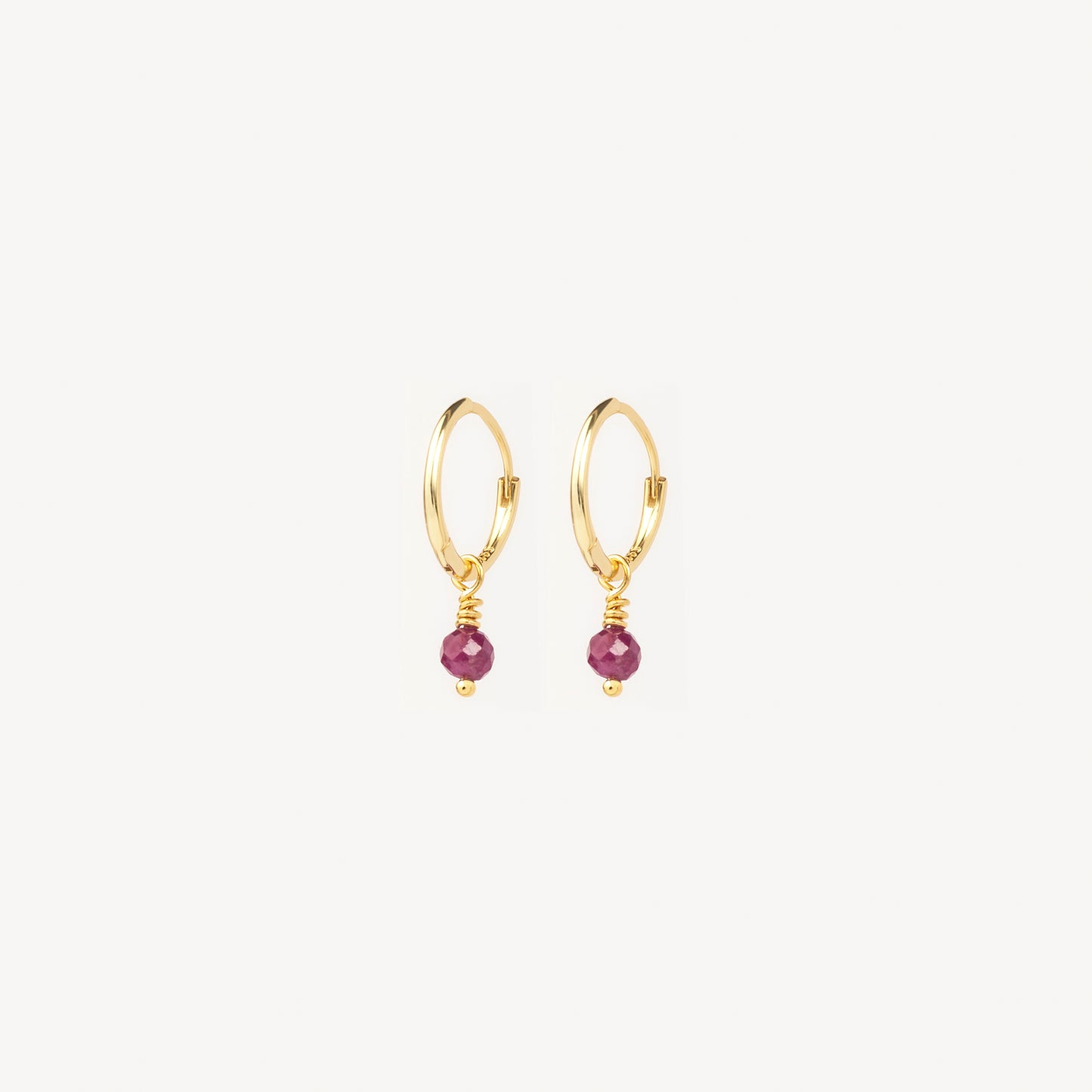Crystal hoops gold plated RUBIN