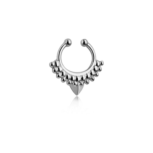 Feather Nose Ring In Silver