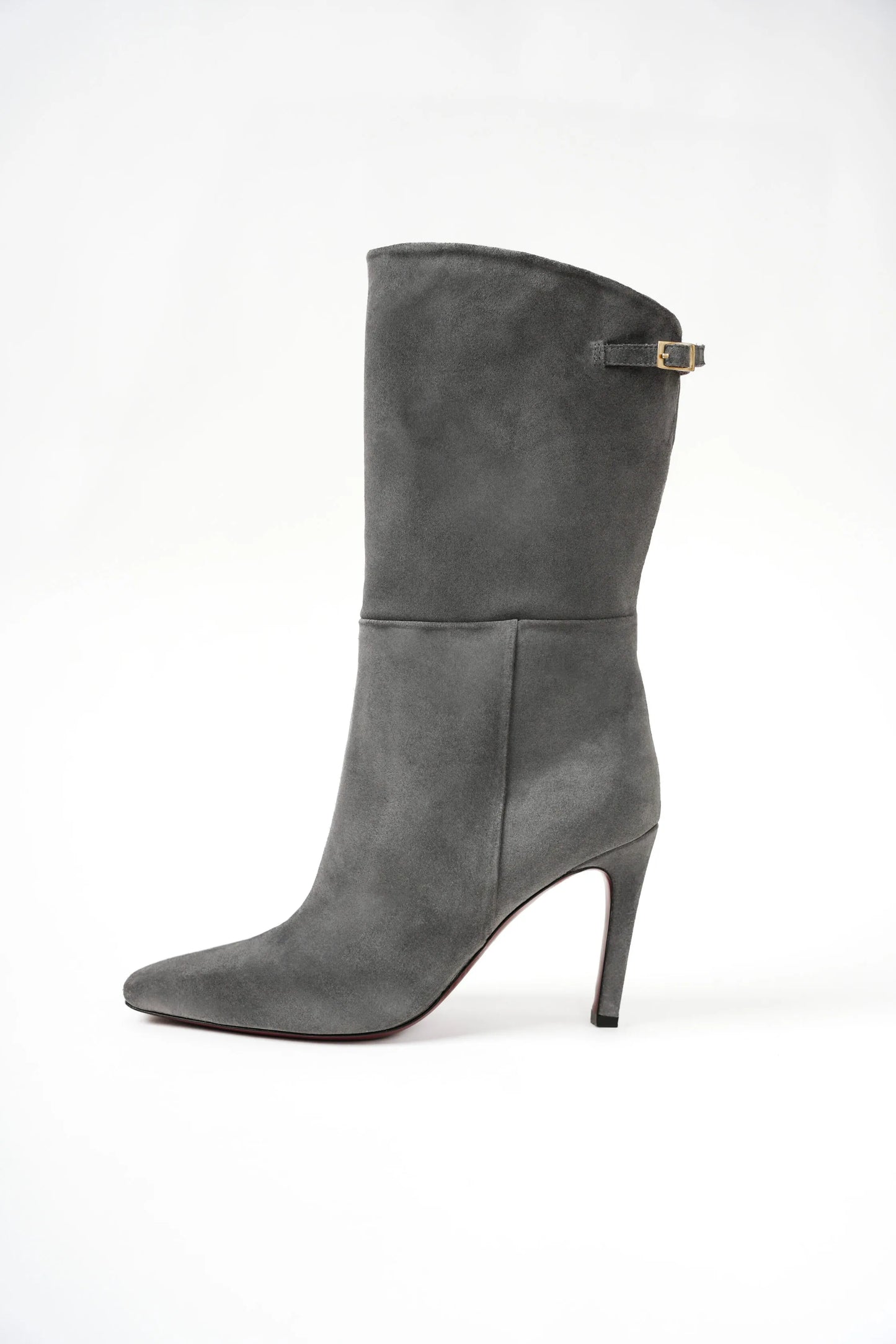 JULIA BOOTIES IN SUEDE GREY LEATHER
