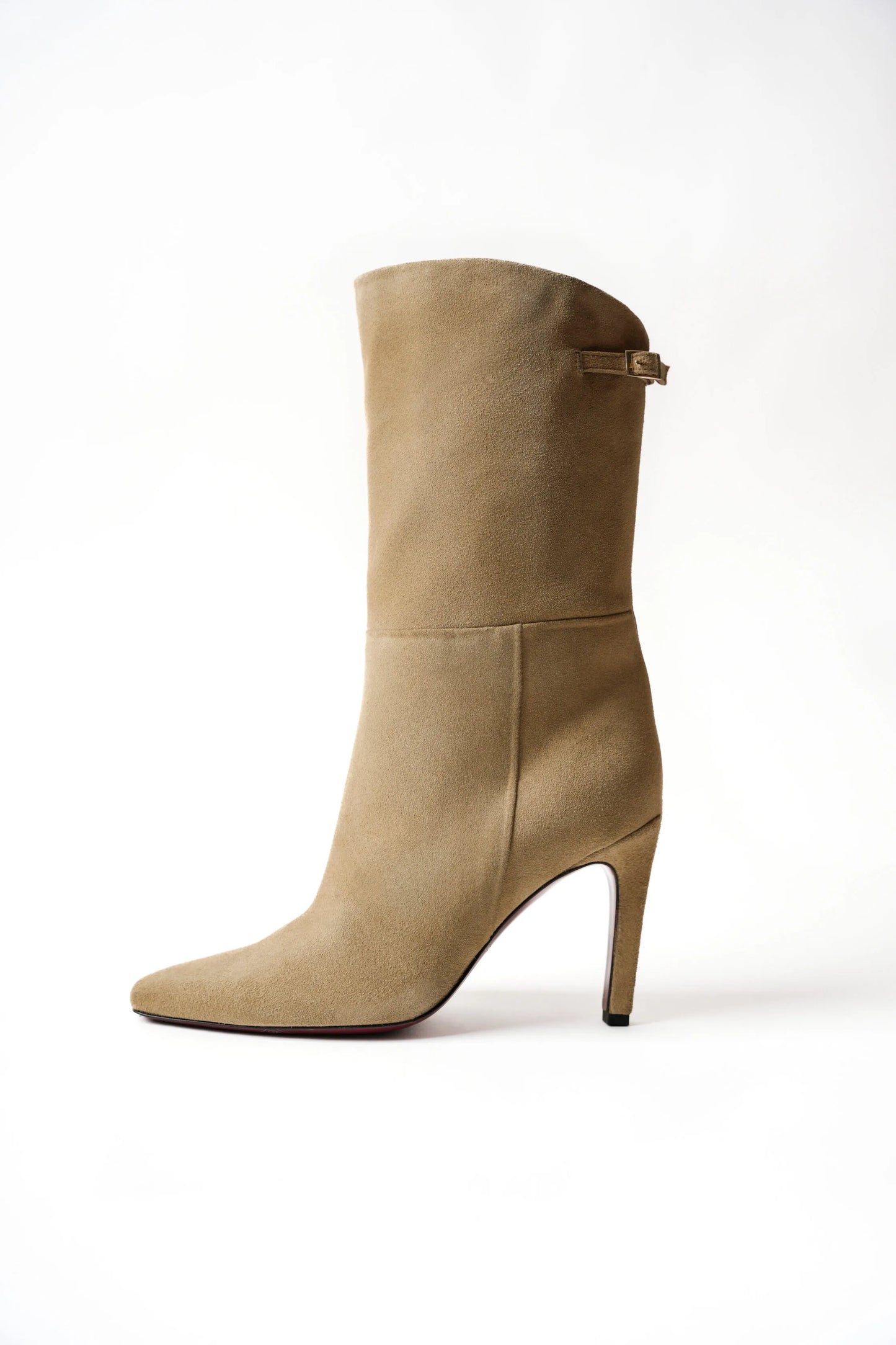 JULIA BOOTIES IN SUEDE BEIGE LEATHER
