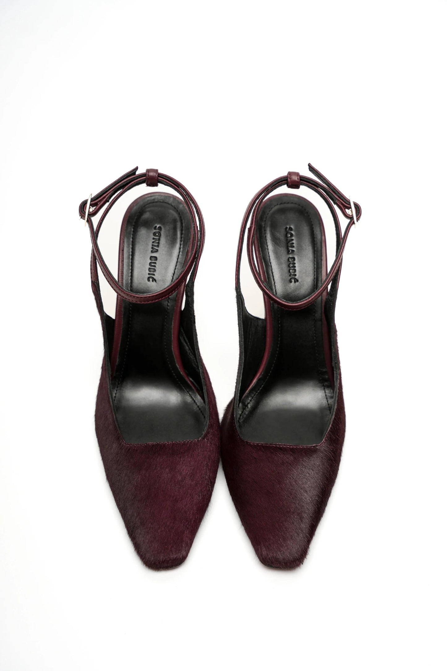 BIANCA PUMPS IN BURGUNDY PONY HAIR LEATHER