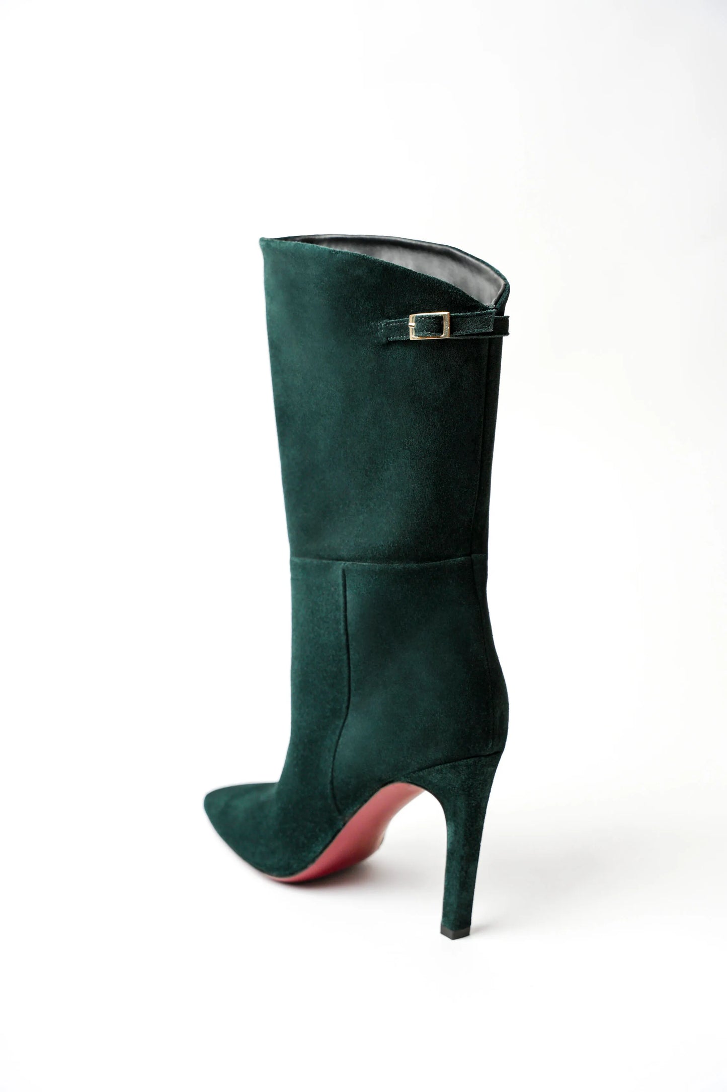 JULIA BOOTIES IN SUEDE GREEN LEATHER
