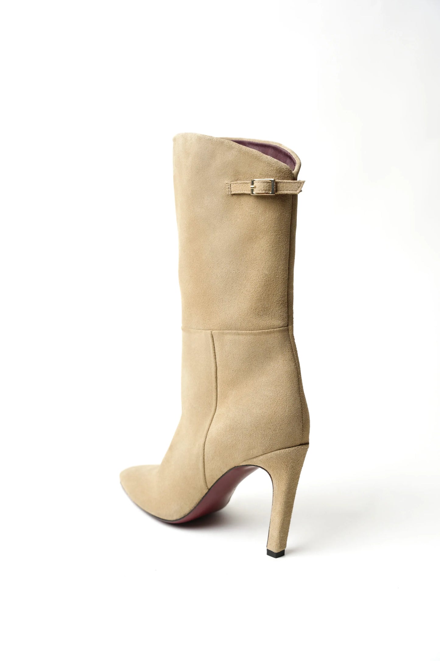 JULIA BOOTIES IN SUEDE BEIGE LEATHER