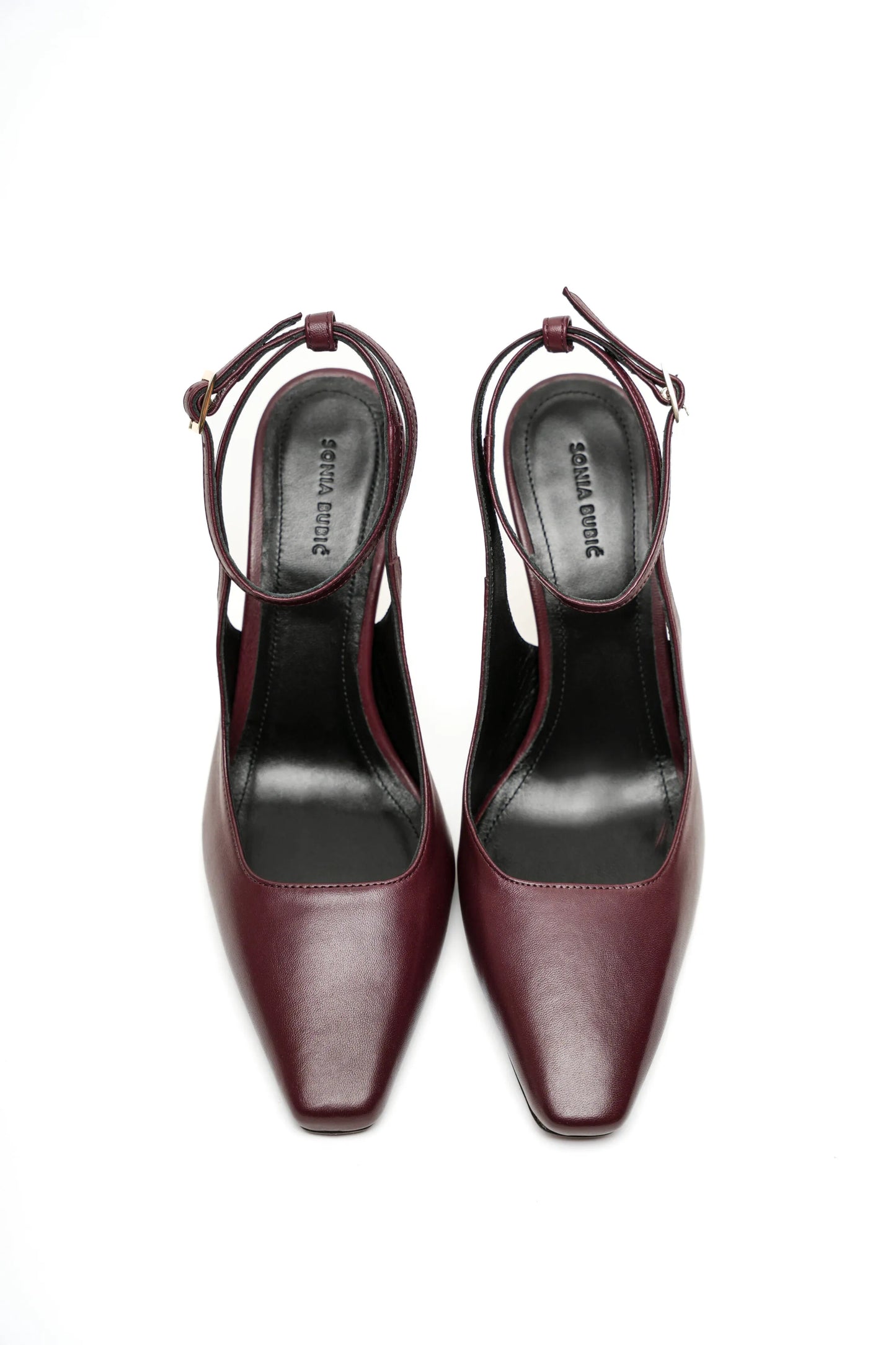 BELLA PUMPS IN BURGUNDY SMOOTH LEATHER