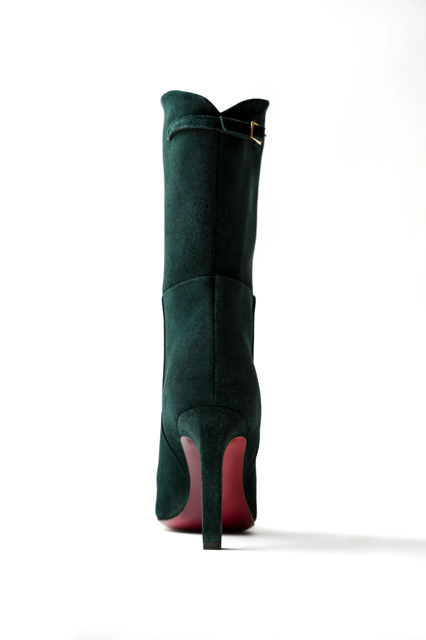 JULIA BOOTIES IN SUEDE GREEN LEATHER