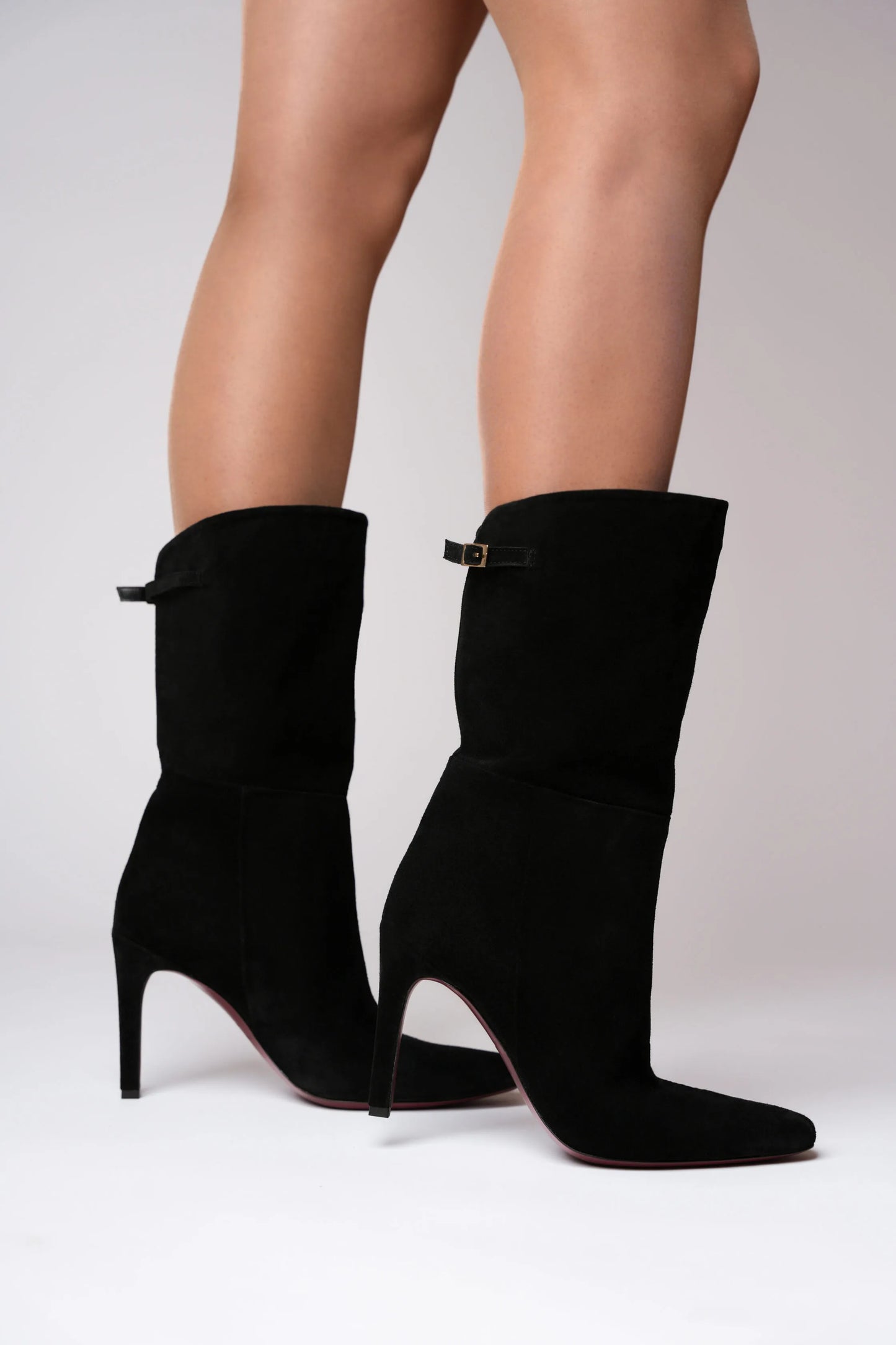 JULIA BOOTIES IN SUEDE BLACK LEATHER