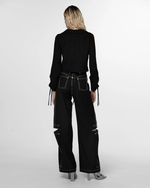 Black Pants with Cutouts