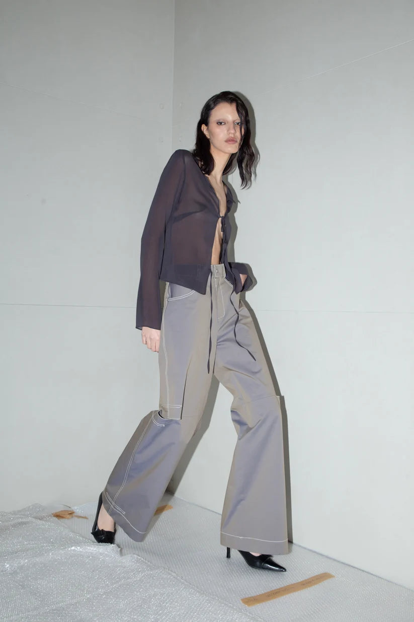 Beige Cutout Pants