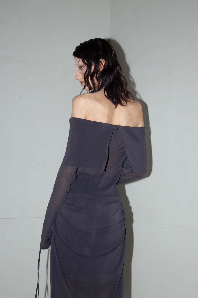 Gray Silk Dress
