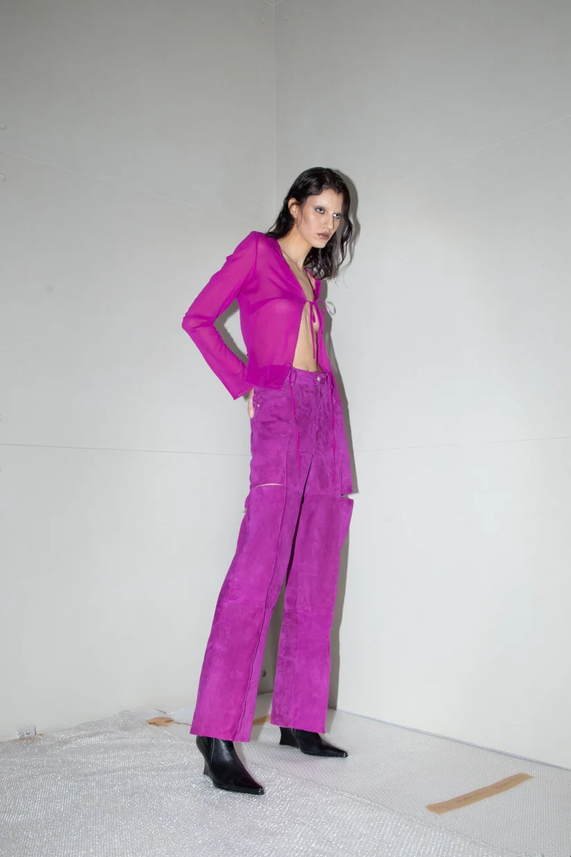 Pink Suede Pants