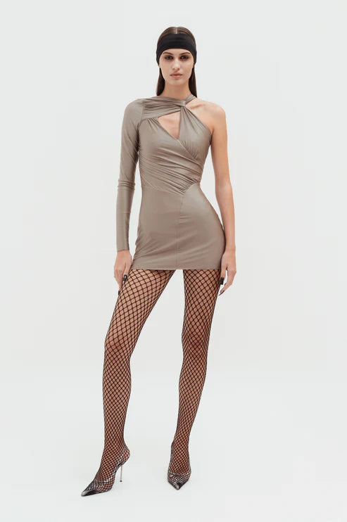 Asymmetric Draped Mini Dress - LIMITED DUNE EDITION