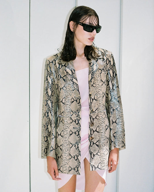 Ana Snake Leather Jacket